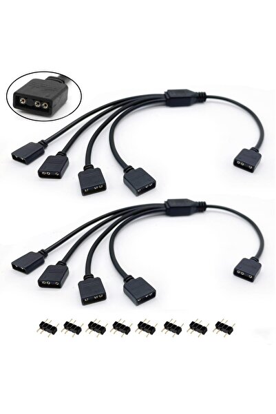 AZONEE كابل تمديد 5 فولت ثلاثي الأطراف ARGB 1 إلى 4 Y-splitter وشريط LED للكم...