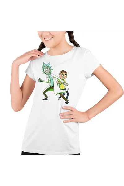 OEM Tricou Copii Fete Rick and Morty Fanart Aventuri