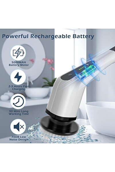 Generic DENX Cordless Electric Spin Scrubber, Electric Cleaning Brush with 9 Replacement Brush Heads,DX3630