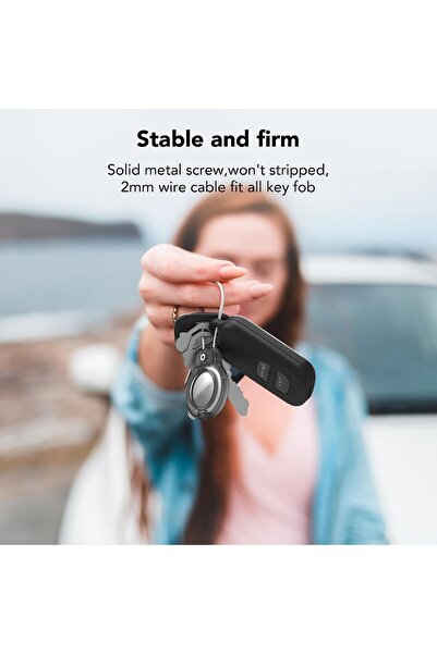 SWIUKPHE حافظة مفاتيح مع قفل وكابل فولاذي، حامل تعقب للمحافظ والمفاتيح (أسود/...