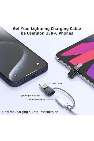 AZONEE Lightning-to-USB-C Adapter (4-pack) — Fast Charge & Data Transfer for iPhone 15/16, iPad, G