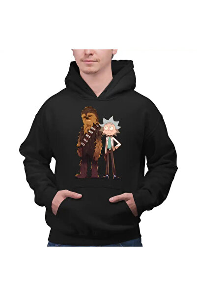 OEM Ανδρική μπλούζα με κουκούλα Rick and Morty Chewbacca Star Wars