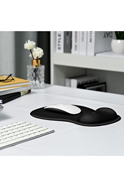 AZONEE Gel Mouse Pad with Wrist Rest - Concave Center, Non-Slip PU Base, 7.5 × 10.2 in