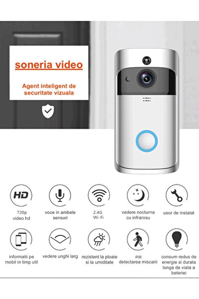 ambrasmart Ambrasmart HD WiFi video doorbell camera, night mode, motion sensor, iOS Android compatibility