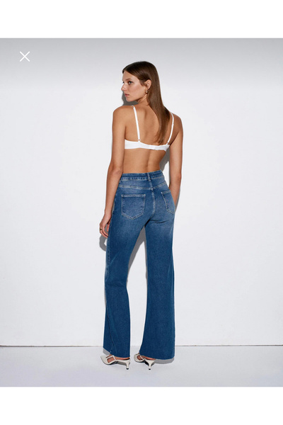 Dilvin Paçası Dikişsiz Likralı Geniş Pantolon