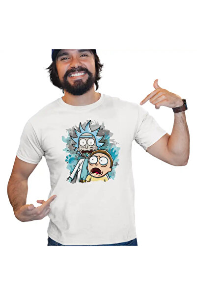 OEM Ανδρικό T-Shirt Rick and Morty με τον Επιστήμονα και τον Ανιψιό, Βοηθό
