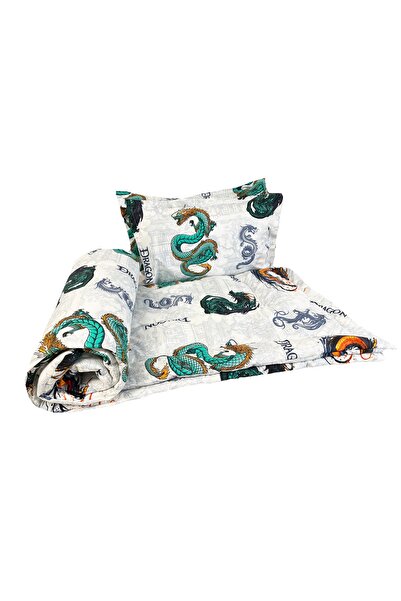 OEM Duvet cover 140x200 cm, with 2 pillowcases, 200gr/sqm, Dragon, grey/varnish