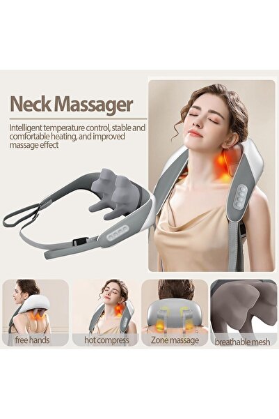 Denx Mini Shiatsu Back Neck Massager, Shoulder & Neck Massager with Heat for Pain Relief, HJ-188