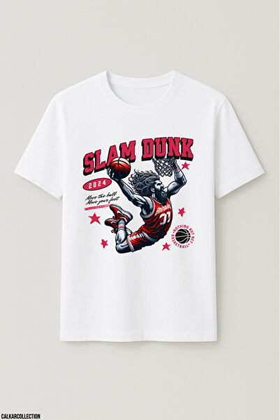CALKARCOLLECTION تيشيرت سلام دانك قصة فضفاضة للجنسين