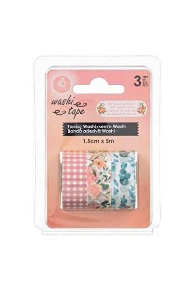 ANTBRO Set de bandă adezivă washi cu parfum de piersică, cu motive în carouri...