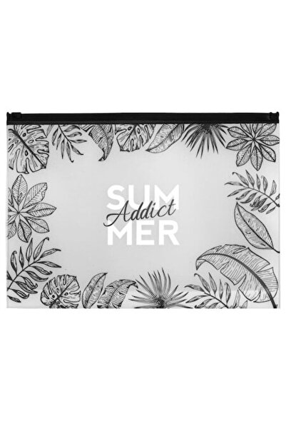 ANTBRO Geantă transparentă neagră „Summer Addict”, 30×22 cm – Geantă de toale...