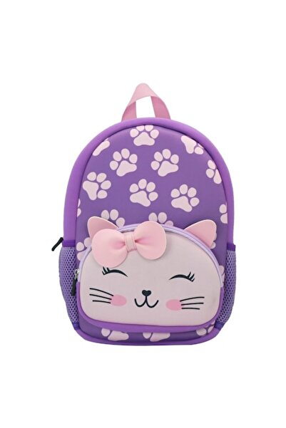 ATS 3D Preschool Backpack with Cat Design, Neoprene, Adjustable Straps,