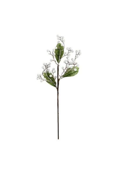ANTBRO ® creangă decorativă de Crăciun cu frunze și fructe de pădure albe, 60 cm