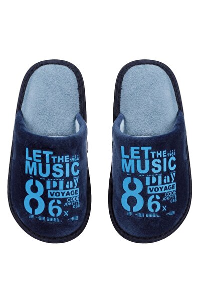 OEM - Papuci de casă pentru băieți, albastru deschis cu imprimeu, talpă antiderapantă, multicolori, mărime universală INTL