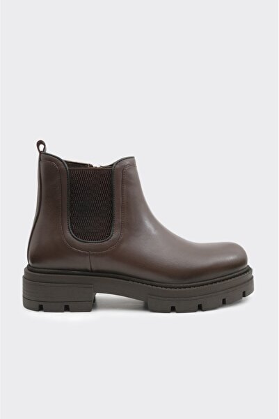 derinet Hakiki Deri Yüksek Taban Kadın Bot