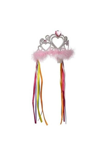 ANTBRO Bentiță coroană de petrecere pentru fete - argintie cu cristale roz, p...