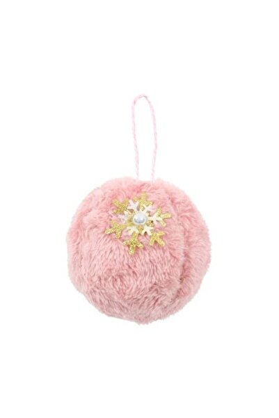 ANTBRO Ornament de Crăciun pentru brad - glob de pluș roz din spumă, 8 cm