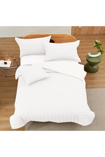ShinyFlower Cotton Comforter Set for Single Bed 4-Piece Compressed Quilt Soft Microfiber Fabric 220 x 160 cm