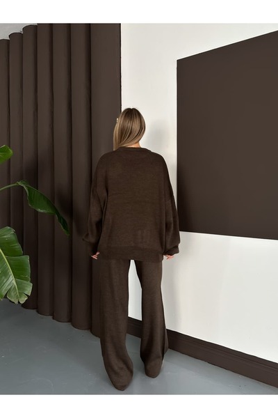 REDMİNA fashion Comfortable Knitwear Set with Shoulder Leaf Detail