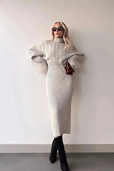 Cherry Butik Knitwear Sheet Knit Strap Knitwear Dress Crop High Neck Sweater ...