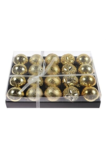 ANTBRO set de 20 globuri de Crăciun aurii, plastic, 6 cm