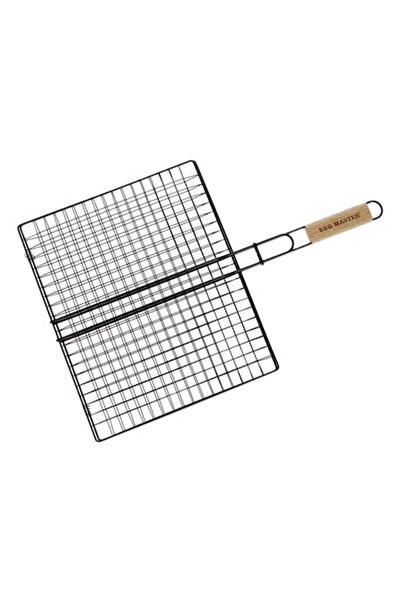 ANTBRO non-stick grill with dense mesh, wooden handle, 40 x 33 cm