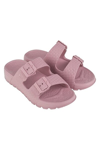 ANTBRO Sandale roz pentru femei, mărimea 39-40 – Sandale de plajă cu cataramă și baretă dublă