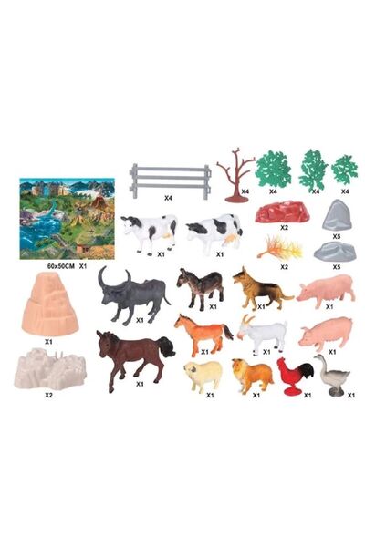 OEM Farm animal figurine set, 50 pcs