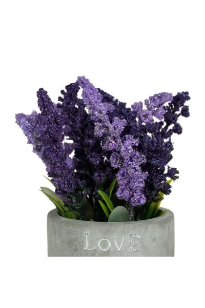 ANTBRO Grey Ceramic Pot Ø8×17 cm – Artificial Lavender, Decorative Vase for Office, Bathroom & L