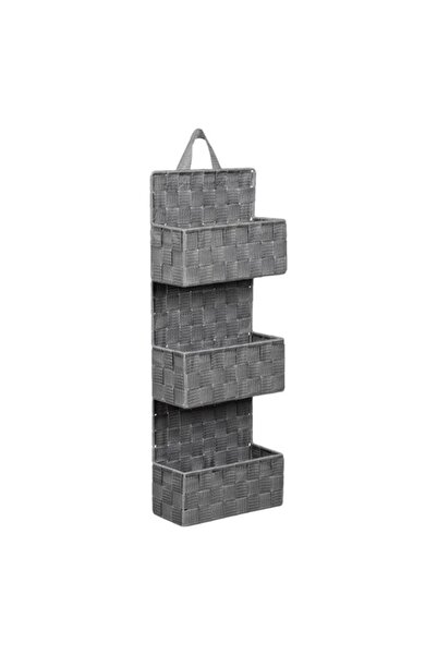 OEM Grey Rattan Type Hanging Storage Basket with 3 Spaces