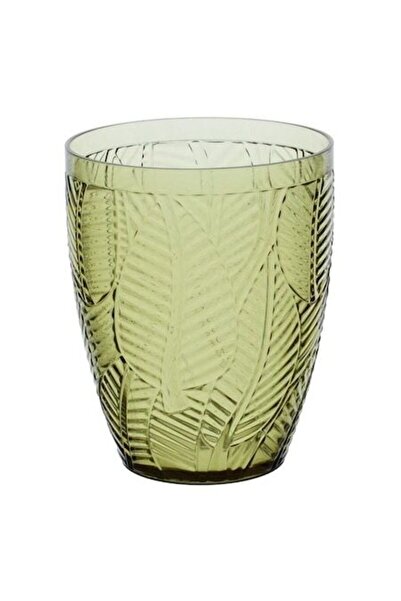 ANTBRO reusable green plastic cup 475 ml with tropical leaf design