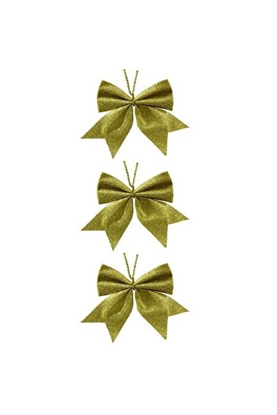 ANTBRO Set de 3 fundițe Antbro® aurii cu sclipici pentru brad de Crăciun, 10 ...