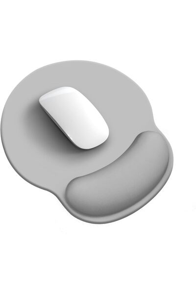 Tazweeq Wrist-Rest Mouse Pad — Comfortable PU Non-Slip Mouse Pad (Gray)