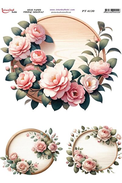 İstanbul Hobi ورق ديكور نحاسي 30×42 سم PT-4120 زهور