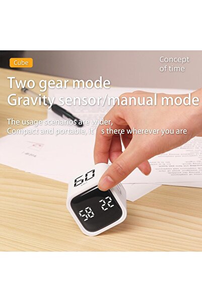 007 Pomodoro Cube Timer — 5/10/30/60min Preset & Custom, Silent/Vibrate, Stop/Resume