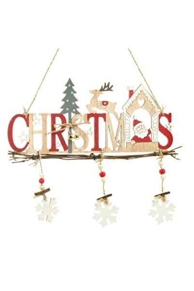 ANTBRO ® decorațiune de Crăciun suspendată din lemn cu Moș Crăciun, reni și f...