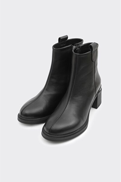 derinet Hakiki Deri Fermuarlı Kadın Bot