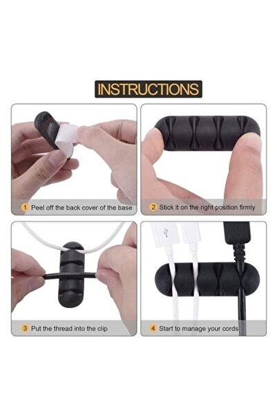 ANTBRO Set of 2 black plastic cable organizers 6.6 × 2.8 cm – cable tidy clips – ANTBRO®