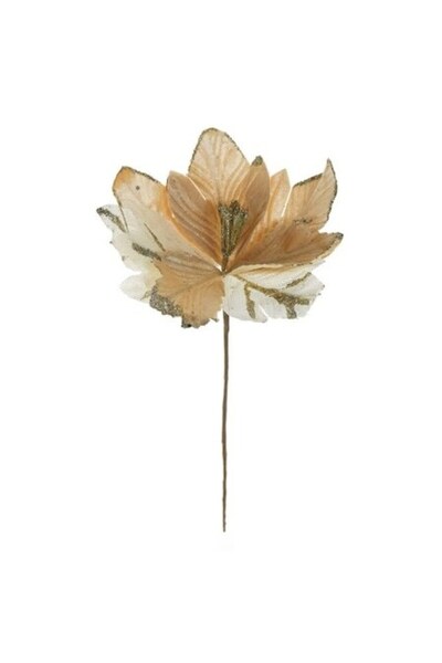 ANTBRO ® floare decorativă de Crăciun aurie cu inserții marginate cu sclipici...