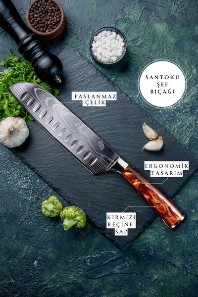 Alpargos Japon Tarzı Santoku Şef Bıçağı
