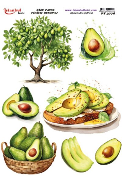 İstanbul Hobi ورق ديكور نحاسي 30×42 سم PT-3776 أفاكادو