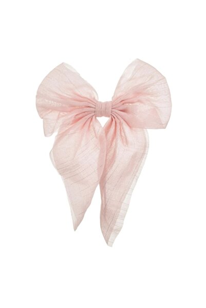 Jumbo Hair Clip, Jumbo, Bow, Pink, Organza, 12cm