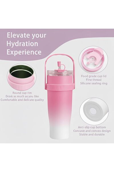 Generic 40 oz (1200 ml) 2-in-1 Insulated Tumbler with Handle & Phone Holder, Stainless Steel, Double-Wall Va