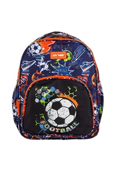 ANTBRO Ghiozdan preșcolar My Way 3D Football – Ergonomic Unisex Negru și Alba...