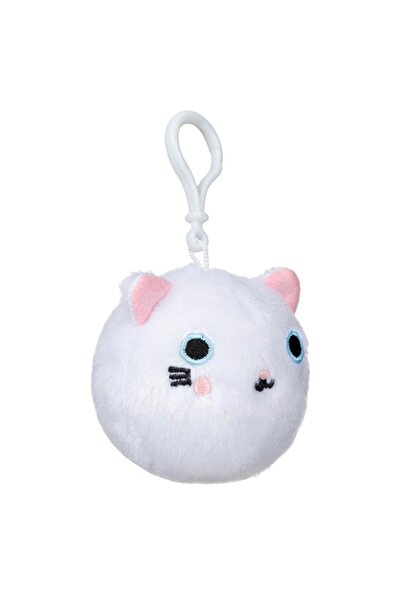 AAA Squishy Plush Cat Keychain White 10x10cm