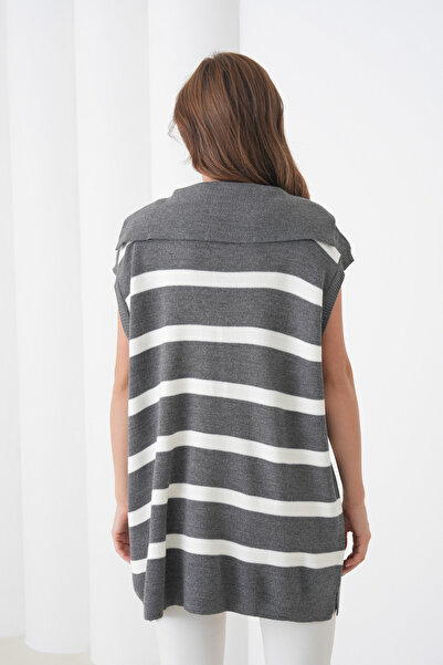 MAMAYAGA Women's Sleeveless Shirt Collar Knitwear Suitable for Hijab Sporty Stylish Vest