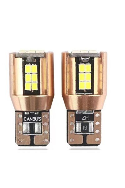 BZRSH Set 2 becuri auto LED T10 W5W, 12V, 18 SMD, Canbus, lumină albă,