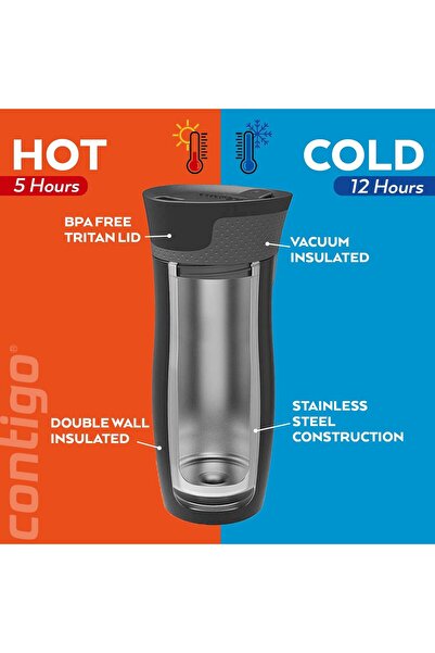 Contigo West Loop Travel Mug, AUTOSEAL Stainless Steel 470 ml - Gray
