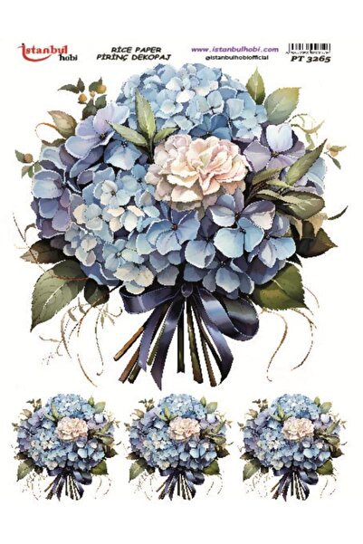 İstanbul Hobi ورق ديكور نحاسي 30×42 سم PT-3265 باقة زهور