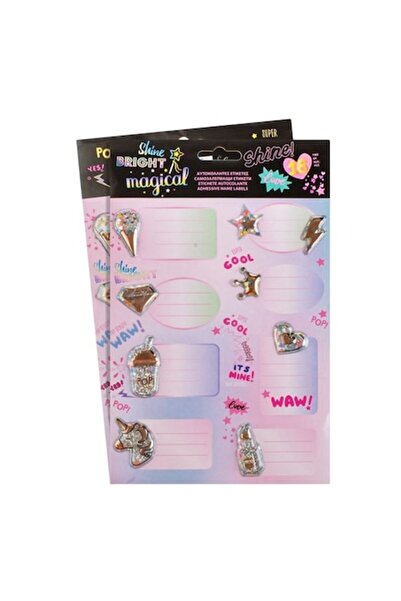 ANTBRO Etichete autoadezive cu sclipici pufos cu inimioare, stele și unicorni...